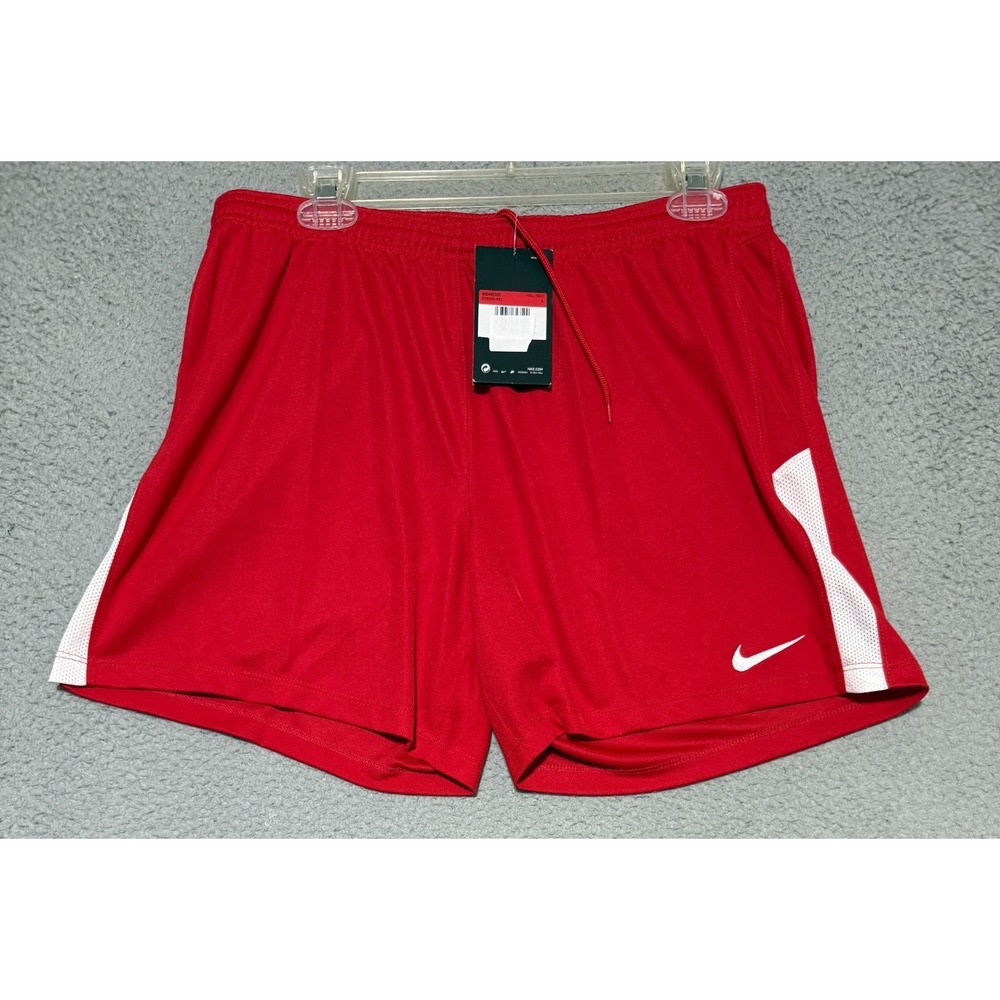 NEW Nike Dri-FIT US League Knit III Soccer Short Womens Large Red BV6858-657